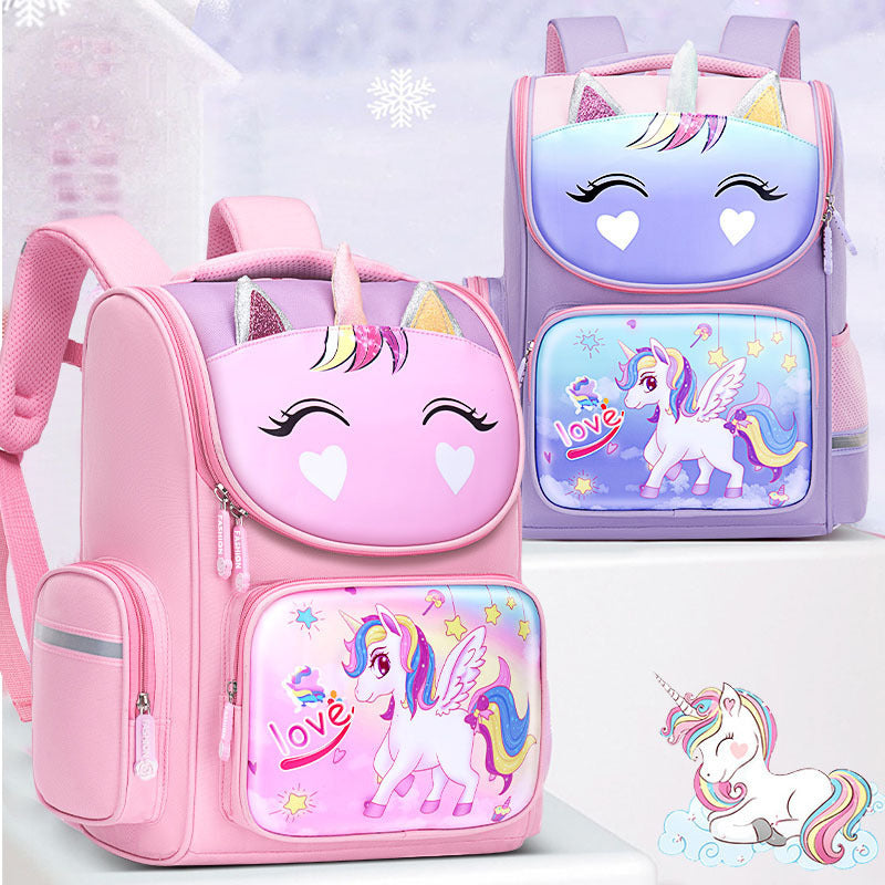 New kids' backpack - lightweight, spine-supporting schoolbag for elementary school students, grades 1-6, cute space-themed design for boys and girls