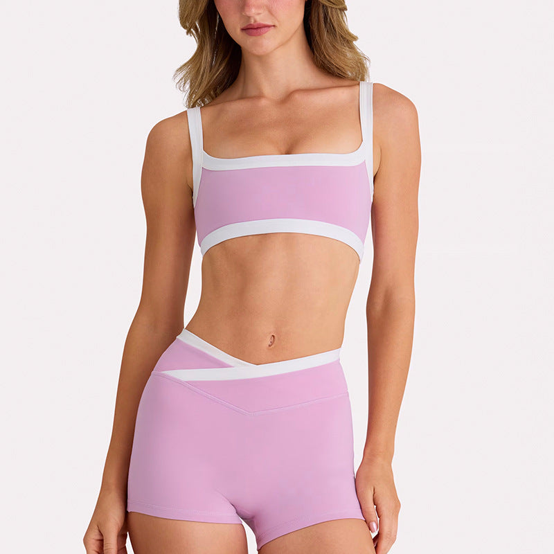 new arrival yoga clothes high waist hip lift tummy control slimming look sling beautiful back running sports intimates bra suit for women