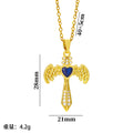 popular titanium steel wings cross necklace classyaccessible luxury pendant niche style design new arrivalsweater chain jewelry
