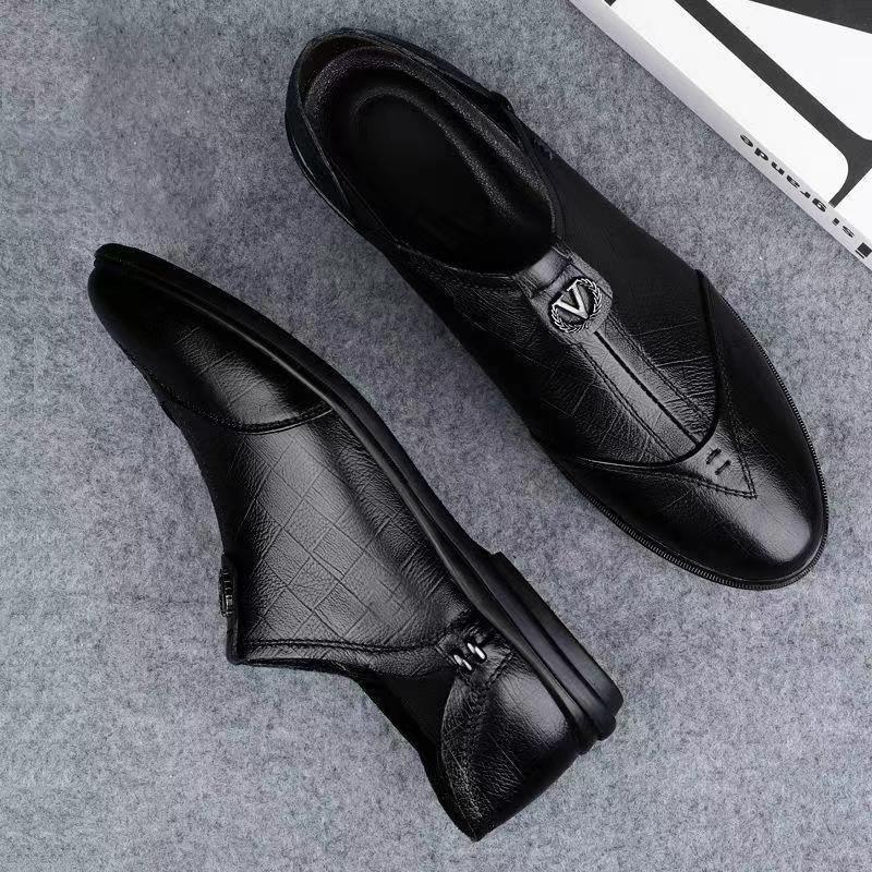 2024 new versatile men's leather shoes - soft sole business casual loafers - perfect for work, security, and dad shoes - wholesale available