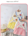 Girls' sweet & cute stylish long-sleeve dress -  new korean style faux two-piece princess dress for toddlers and young children