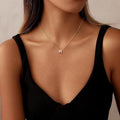 New double ring pendant adjustable necklace women's silver i-shape sweater chain jewelry - minimalist, elegant, and designer-inspired