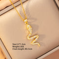 [copper inlaid with zirconium] cross-border hot-selling snake-shaped necklace for women, personalized fashion stainless steel elegant accessible luxury clavicle chain jewelry
