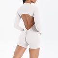 fashioncut out beautiful back half open zipper jumpsuit peach butt sports fitness running jumpsuit women's yoga wear