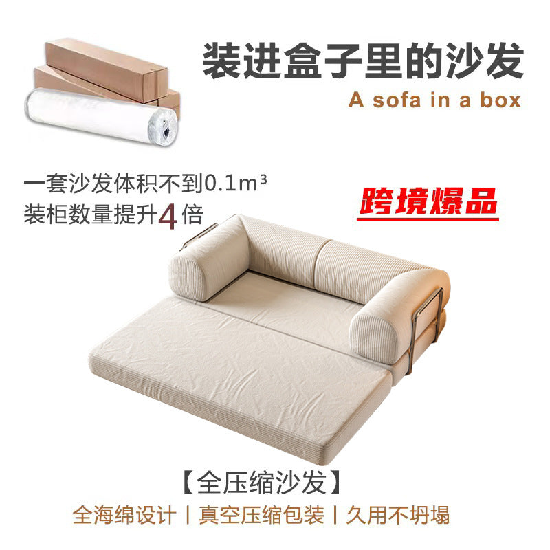 Amazon bestseller: wholesale folding sofa for living room, export-grade rolled sofa, pure sponge compression sofa, custom factory