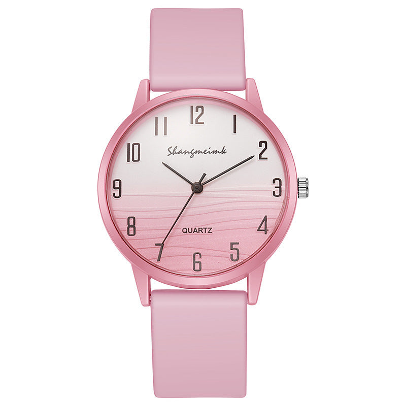 new casual minimalist jelly color women's watch student fashion round silicone strap quartz watch for girls
