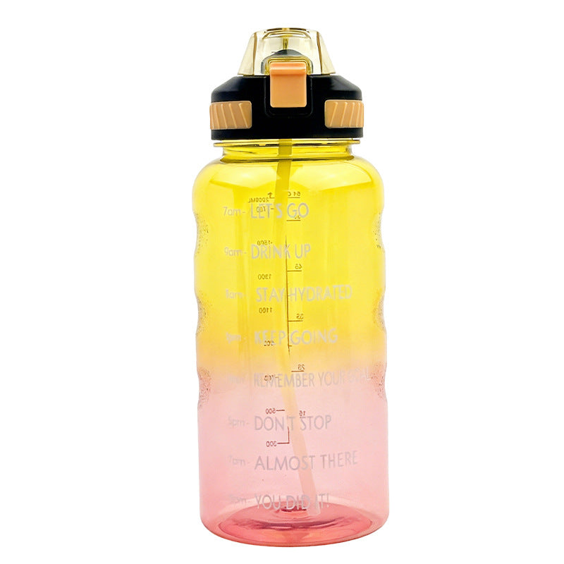 Large-capacity water cup sense of designoutdoor sports bouncing lid straw direct drinking cup good-looking portable plastic cup