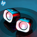 Hp 6011c wired computer speakers - desktop, tabletop, illuminated audio, mini, universal for laptops and mobile phones