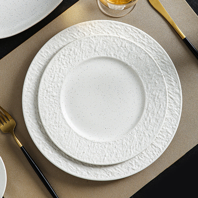 Byron minimalist high-end ceramic bowls, plates, and dishes - creative tableware for hotels, restaurants, and home use - western cuisine steak plates and dessert plates