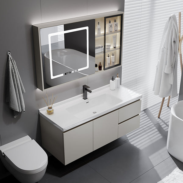 [Customized] Ceramic integrated basin, wall-mounted bathroom cabinet, toilet, hand and face washing, basin cabinet, smart mirror cabinet