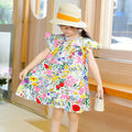 Spring sweet girls' and boys' cartoon print cotton a-line dress - wholesale & dropshipping available