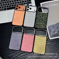 Suitable for iphone17promax large hole lens point drill mobile phone case apple 16/15p pearl leather pattern protective cover