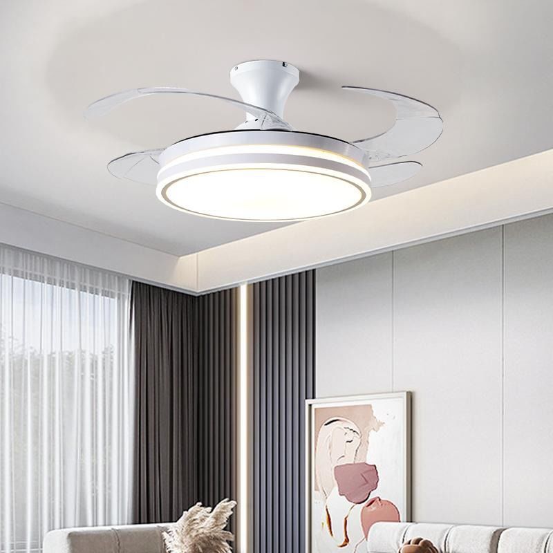 Invisible fan light modern minimalist ceiling fan light  new style ceiling fan chandelier for dining room, living room, and bedroom - all-in-one