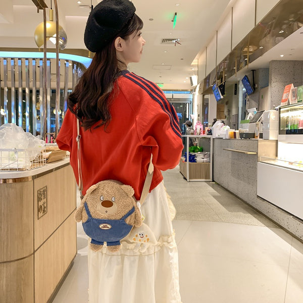 2024 New Bear Doll Bag Cute Cartoon Handbag Plush Toy Bag Crossbody Valentine's Day Birthday Gift