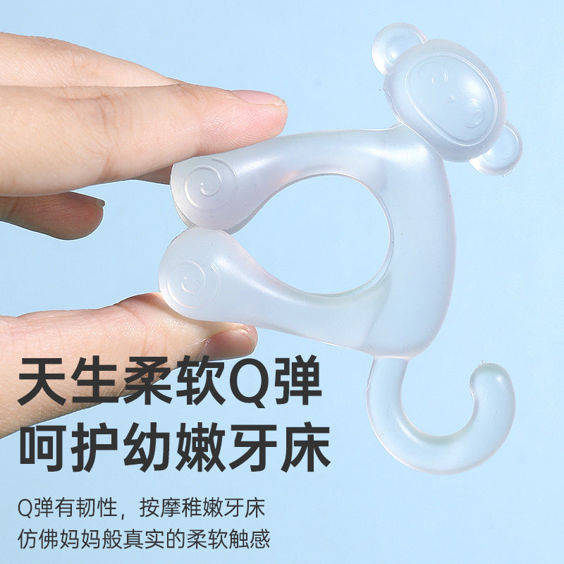 English card teething glue baby food grade biting music boiled silicone anti-eating hand baby molar stick wholesale