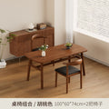 Walnut color table and 4 chairs [100*60 table] default black surface | stable load-bearing