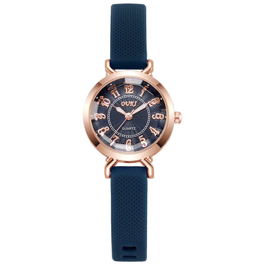 New arrival ultra-thin women's small dial watch alloy luxury quartz watch plaid silicone strap fashion watch watch