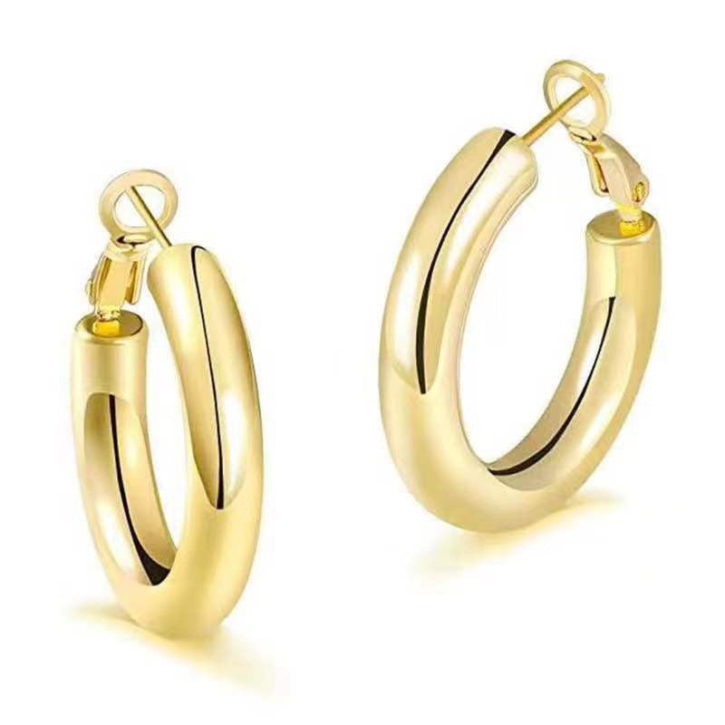 Stainless steel new earrings - european and american trendy fashion earrings, hollow, extra large, ultra-lightweight, statement, elegant, high-end, versatile
