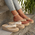 plus size flip-flops for women 2025 summerfashion style small fragrant style lightweight outwear chain sandals for women