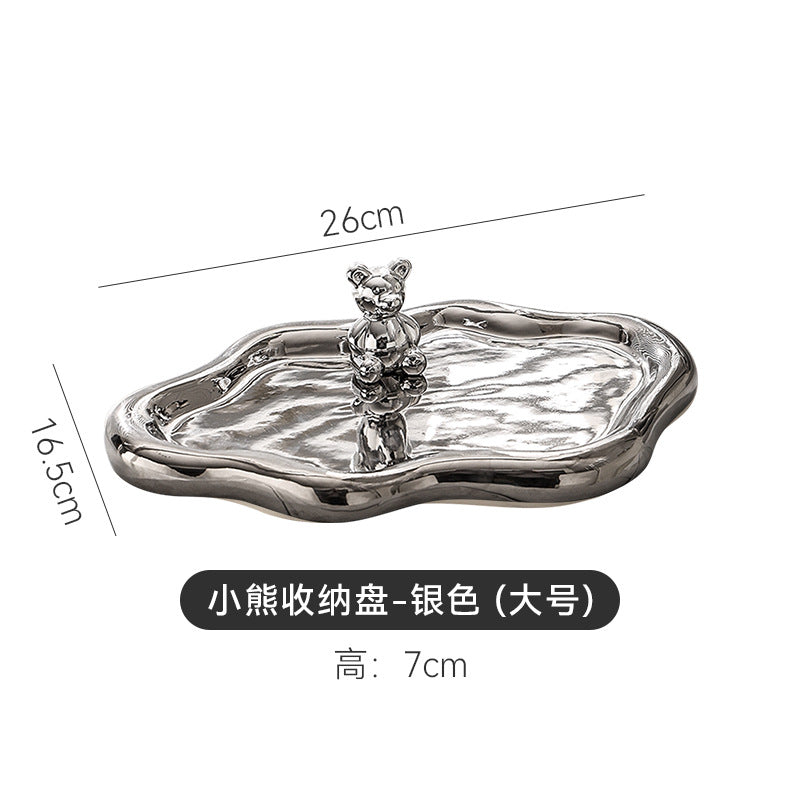 Inspopular same style electroplating photo props desktop jewelry storage display tray tea break stall accessible luxury display tray