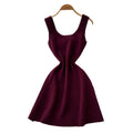 French chic pink sleeveless a-line dress - women's summer korean style high waist slimming versatile elegant commute dress