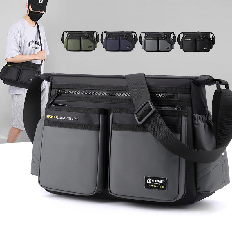 Cross-border new men's messenger bag outdoor sports shoulder bag large-capacity travel bag Oxford cloth men's bag messenger bag