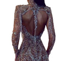 2025 summer new european and american fashion women's sequin dress - long sleeve, backless, slim-fit, sexy mini dress/gown