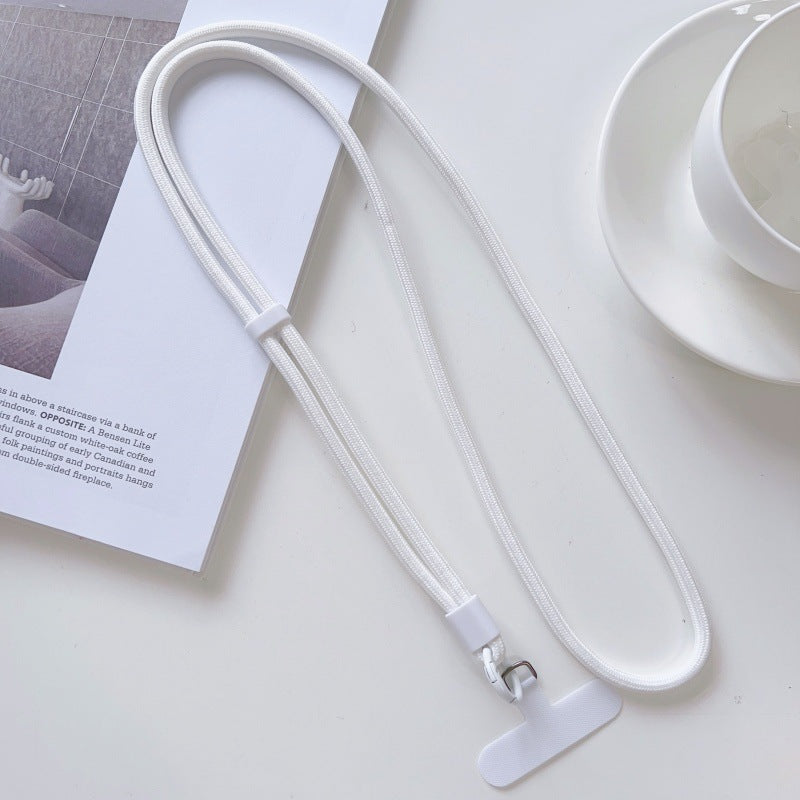 Adjustable buckle pure color mobile phone lanyard cross-body halter dual-purpose nylon rope woven strong and durable anti-lost anti-fall