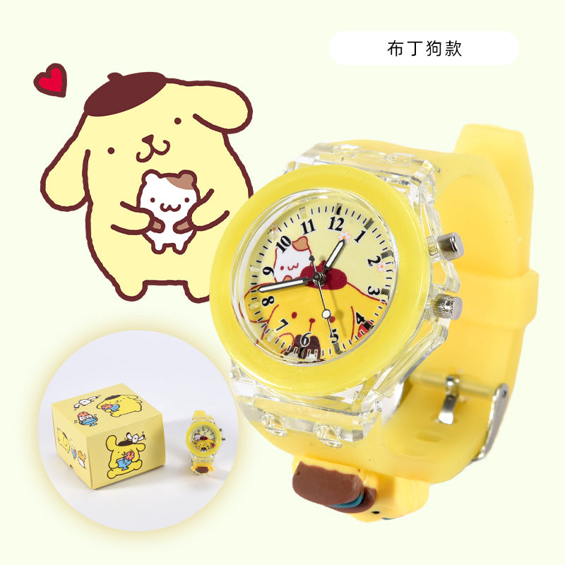 Kids' watch for girls - time-only, waterproof, drop-resistant, cute cartoon design, luminous, elementary school girl's analog-digital watch