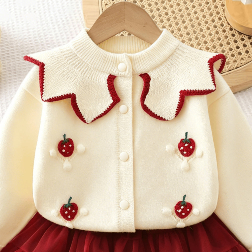 Girls' school uniform set: new autumn/winter style with large collar sweater and plaid skirt - trendy two-piece jk uniform for kids