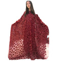 supply stereo embroidered flower mesh round neck bat sleeve looseplus size robe + vest african women's clothing clearance