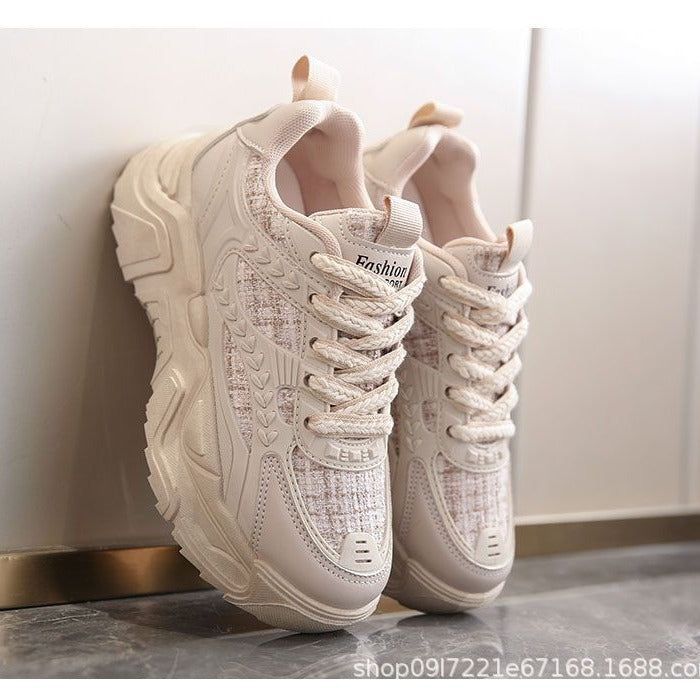 Sports women's shoes 2025 new autumn fashion Korean version single shoes casual platform shoes children running lace-up dad shoes