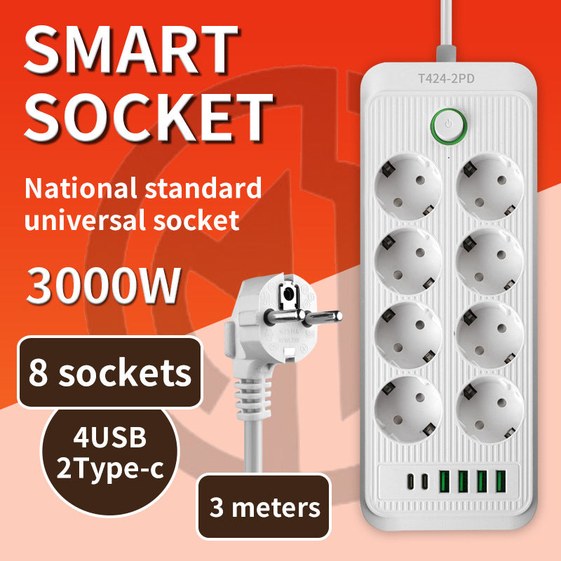 European standard power strip, russian/european power strip, german/korean 16a two-pin european standard home socket, austrian standard
