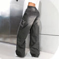 girls' spring/autumn denim pants: new styles for mid-to-large children, loose-fit casual straight-leg trousers, stylish and versatile wide-leg pants for kids