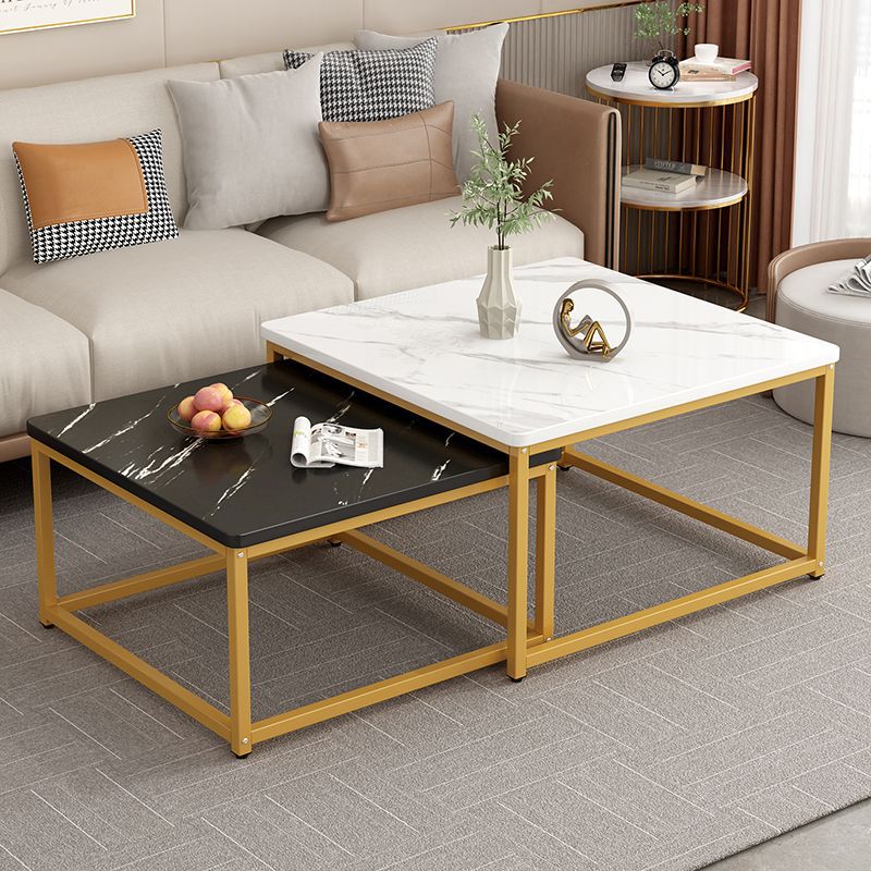Accessible luxury square coffee table living room rental house for home small table casual modern small apartment tea table 2026new arrival