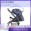 Two-way baby stroller, shock-absorbing, lightweight, convertible (sitting/lying), foldable, portable newborn stroller