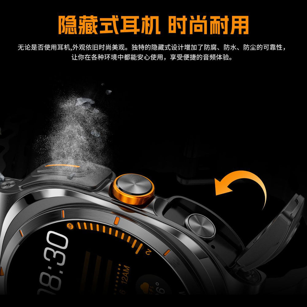 New men's and women's ultra-thin metal large screen multifunctional bluetooth earbuds & smartwatch 2-in-1 pedometer sports call