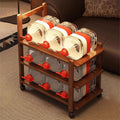 Multi-tier rolling cart - snack organizer, storage rack with wheels, living room storage, freestanding under-table side table, small mobile side table