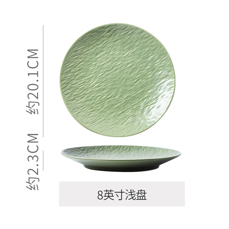Japanese retroclassy sense kiln transformed steak shallow plate restaurant hotel ceramic western food plate dessert pastry plate plate