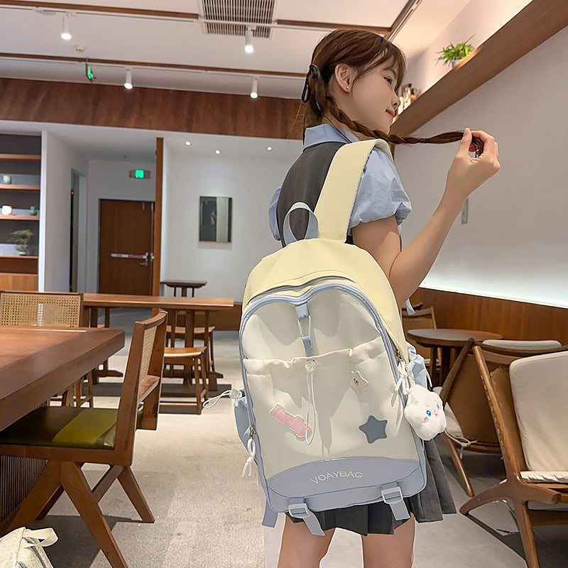 School bag for female junior high school students ins New Japanese niche design sense Campus large-capacity backpack College student backpack
