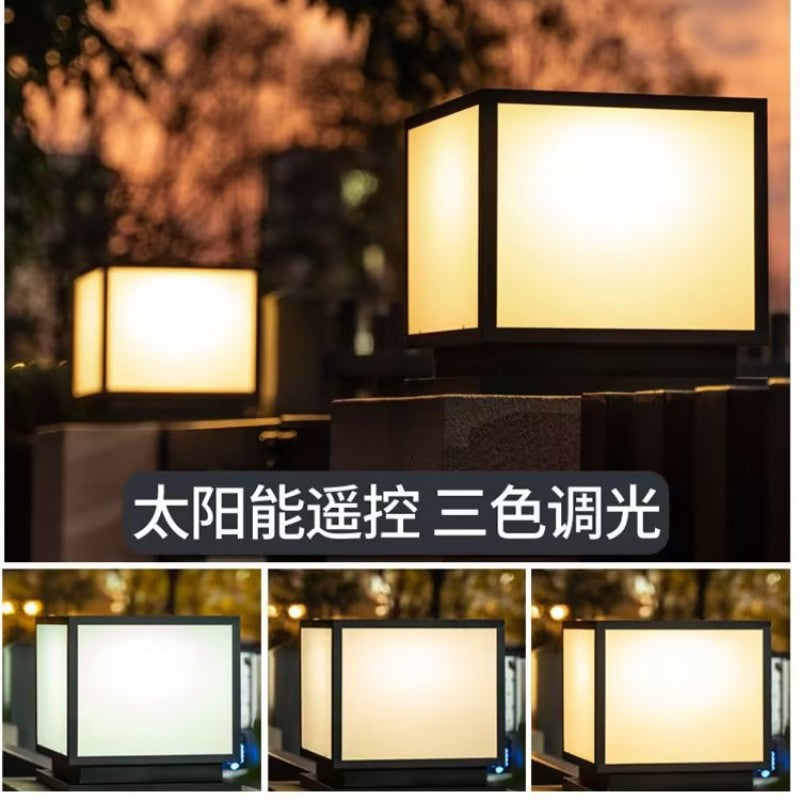 Solar powered pillar lights - outdoor waterproof garden lights - wired version - perfect for gardens, villas, gateways, and fences - creates a welcoming ambiance