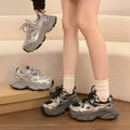 2026 spring/summer new breathable mesh chunky sneakers, niche thick-soled casual shoes, fashionable athletic women's flats, height-increasing women's shoes