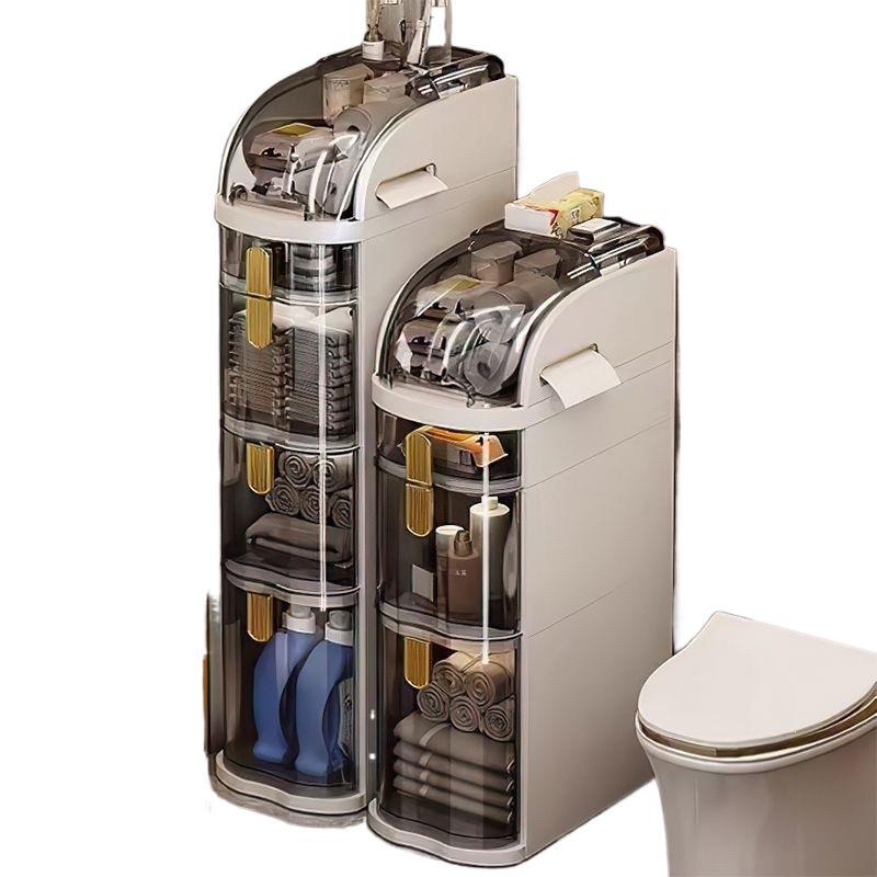Bathroom slit storage cabinet drawer type toilet narrow slit storage cabinet plastic bathroom slit cabinet ultra-narrow narrow side cabinet