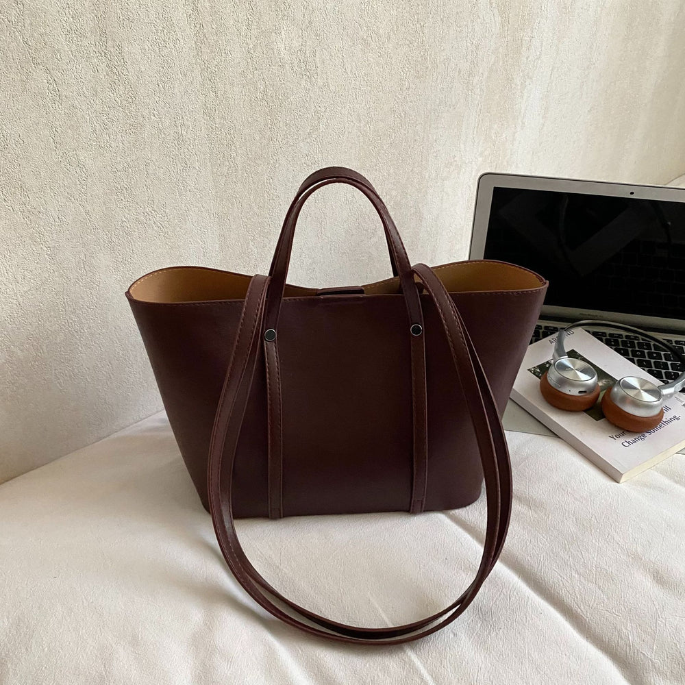 retro bag women's new arrivalfall and winter atmosphere large capacity bucket bag classy sense accessible luxury mother-in-law shoulder bag
