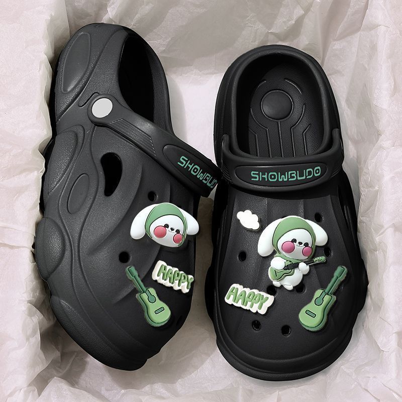 2023 new clogs: chunky platform, height increasing, non-slip, durable, beach-ready, cute cartoon, breathable, closed-toe sandals & slippers for women - summer collection