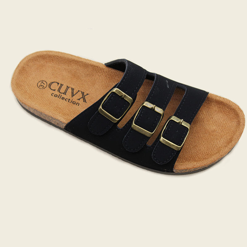 Large size spot wholesale direct sale Birkenstocks fashion leather buckle retro beach women's slippers Ladies slippers