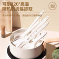 Silicone spatula, soup spoon, household cooking spatula, non-stick pan, kitchen utensils suit, food grade, high temperature resistant, cooking, milky white