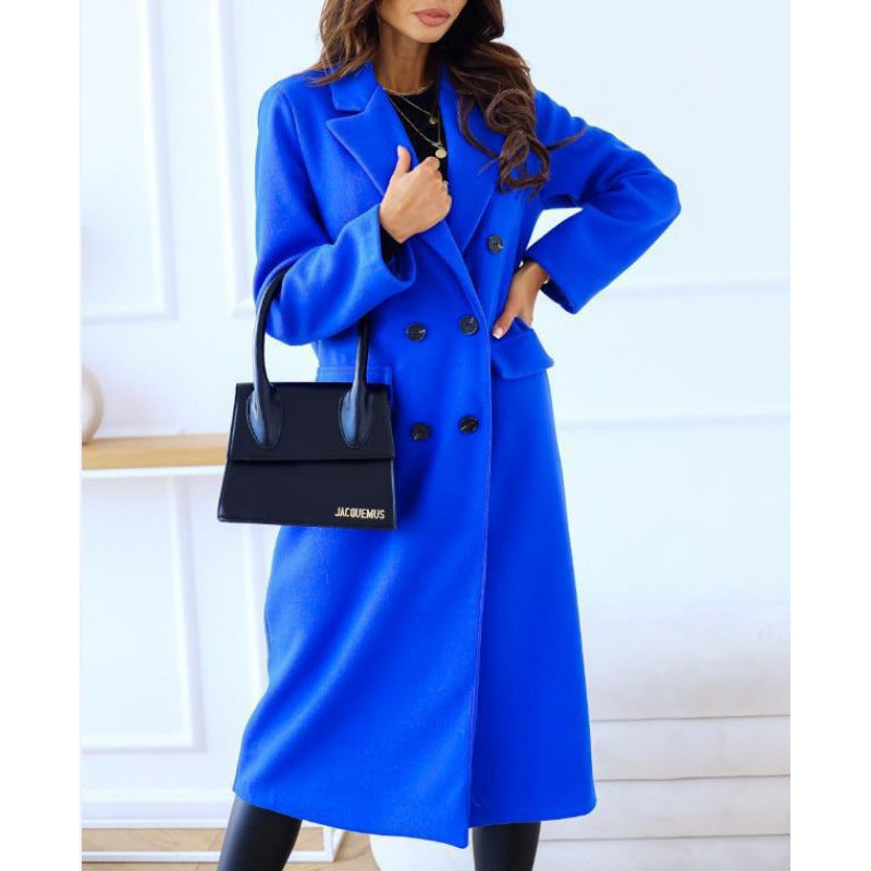 fall/winter new collection: independent e-commerce, us & european, tiktok-driven, cross-border trade women's double-breasted wool coat
