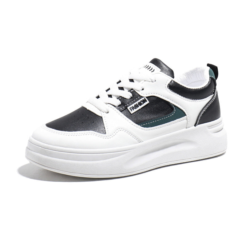 Women's white sneakers - 2025 spring new arrivals: versatile chunky sole shoes for students, korean style, ins & harajuku inspired athletic skate shoes