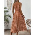 Xibo women's clothing  spring/summer fashion cross-border printed polka dot round neck maxi dress